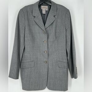 EDDIE BAUER A/K/A‎ DOVE GREY WOOL BLAZER NWOT FULLY LINED 4 BUTTONS DEEP POCKETS